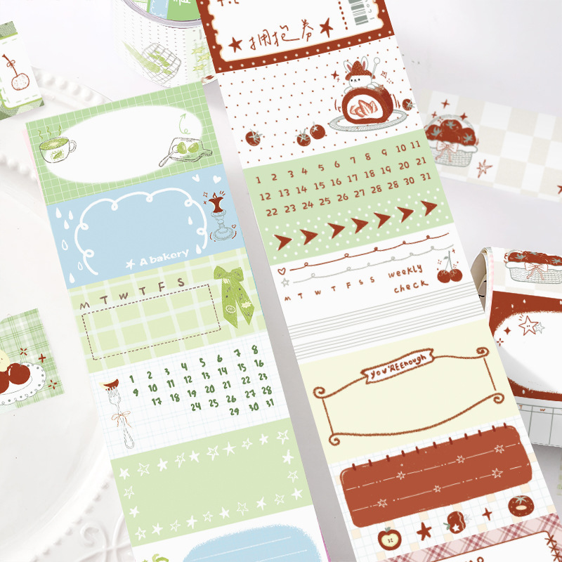 Paper Memo Roll Berry Notebook Series Pomelo Orchard Series Journal Stickers Decorative Base Collage Material Background