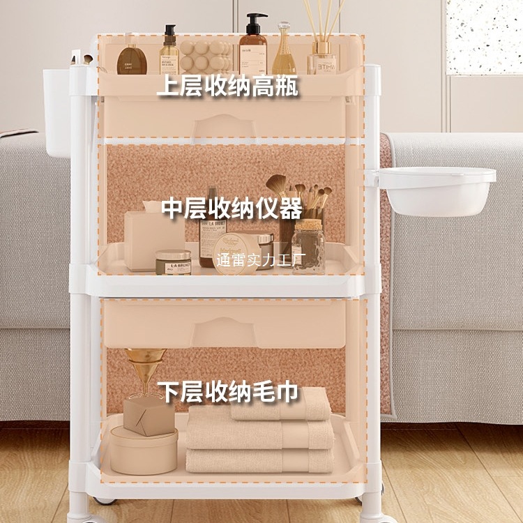 carro de belleza, carro de herramientas, carro de herramientas de belleza, carro de bordado de dos capas.