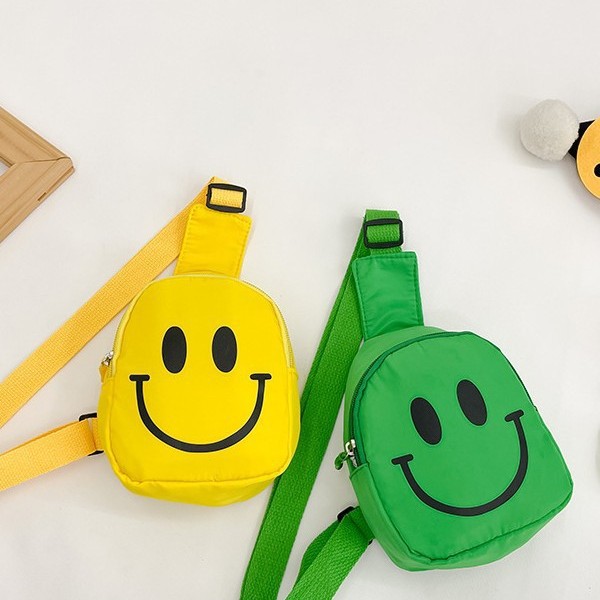 Children's Bags Smiley Face Crossbody Bag 2026 New Style Sporty Cool Boy Chest Bag Kindergarten Baby Girl Backpack