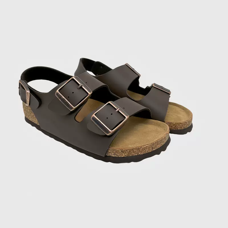 Сандалии Sanpo с пробковой толстой подошвой Birken, мужские и женские, оригинальные, плоская подошва, ленивые шлёпанцы, полуперетяжка Boken