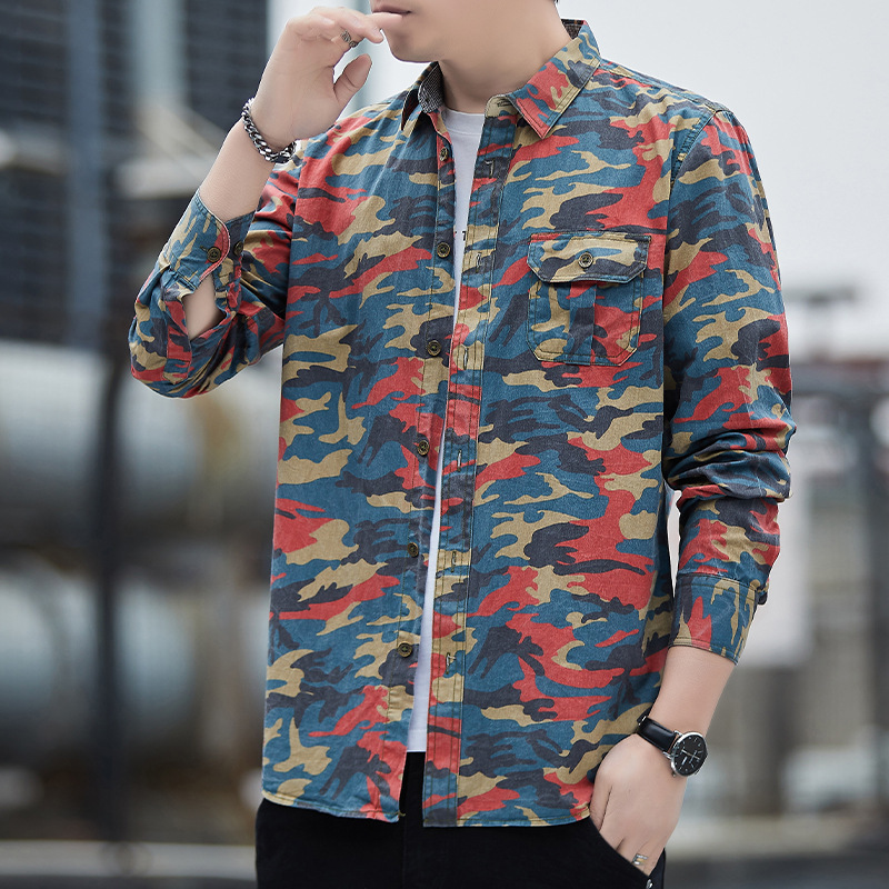 Cross-Border American-Style Men's Jackets, Camouflage Clothing, Retro Tops, Loose Shirts, Men's Casual Shirts