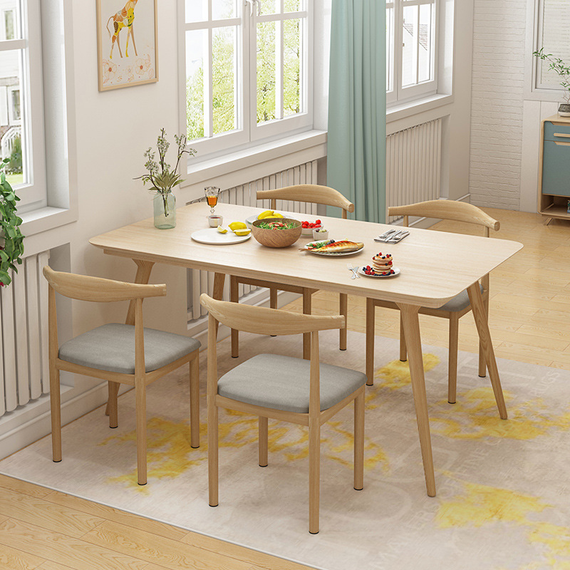 Dining chair backrest stool home Nordic student study desk chair modern minimalist restaurant chair iron horn chair