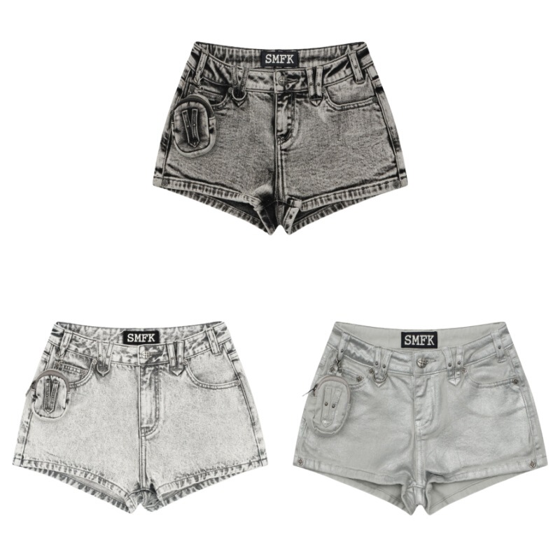 Smfk Mustang Rock Low-Waist Denim Shorts Sexy Retro Hot Pants Casual Pants