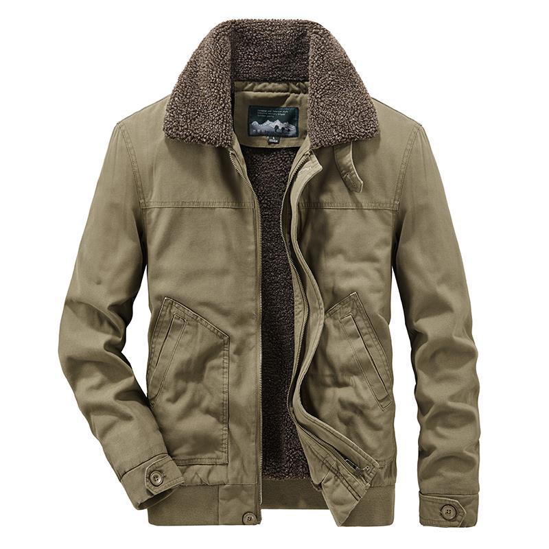 Abrigo acolchado de algodón para hombres de invierno de moda forrado de lana de cordero engrosado abrigo cálido para hombres ropa de trabajo solapa Abrigo acolchado de algodón de invierno chaqueta acolchada de algodón