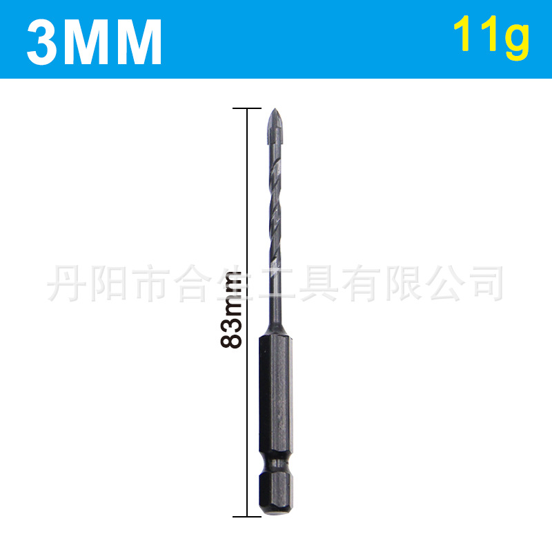 Cruz-frontera hexagonal mango negro Cruz vidrio perforación azulejo abierto broca cerámica pared taladro traje