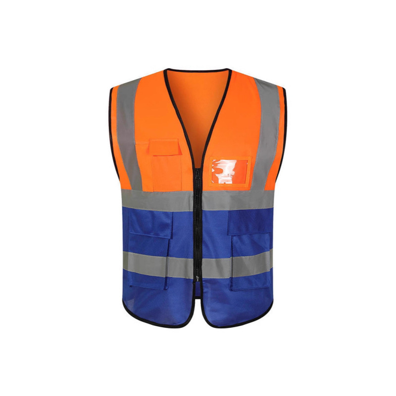 Reflective Vest Breathable Mesh Outdoor Safety Construction Site Multi-Pocket Reflective Clothing for Night Use