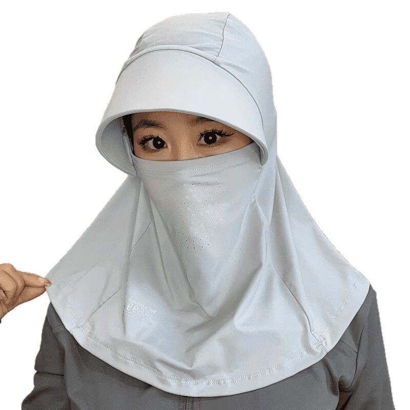 夏の新型日焼け止めストール日よけ氷糸マスク女性がバイクの首を保護して紫外線防止フード|undefined