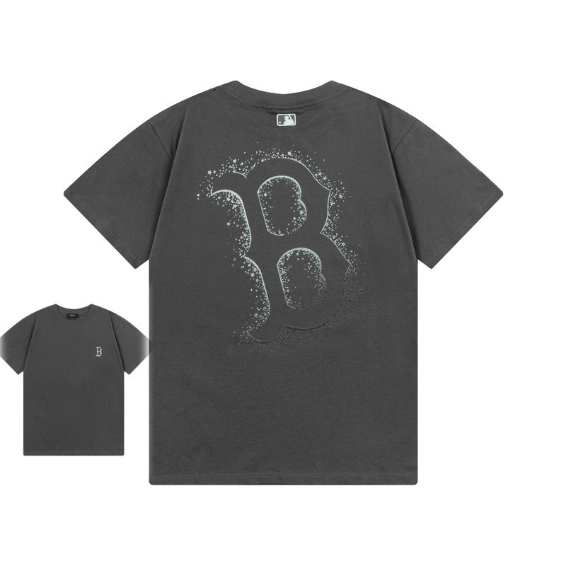 クロスボーダー MLB&NY ベーシックプリント高品質レディース T メンズ半袖コレクション共同ブランドの純綿通気性ボトリングシャツ|undefined