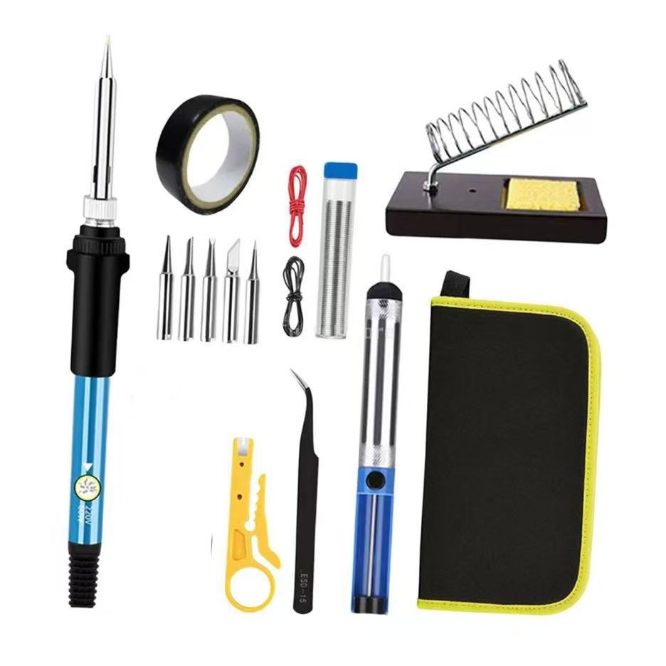 恒温可调电烙铁套装110v美规带开关工具包60w电焊铁220v欧规