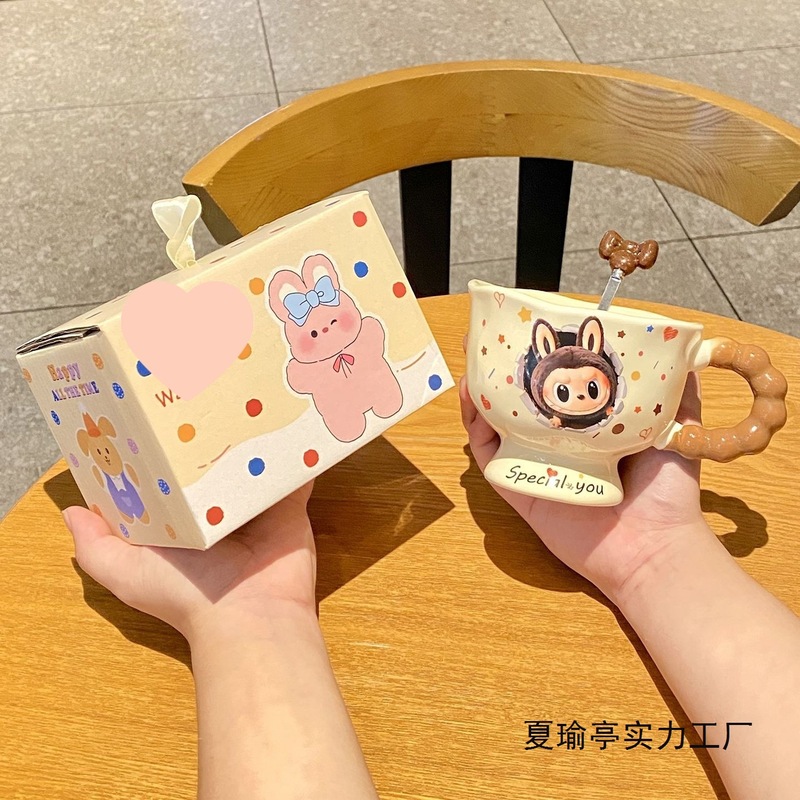 马克杯高颜值ins拉布布情侣杯子生日礼物陶瓷水杯女生伴手礼新款|undefined