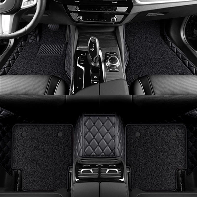Ayaqaltılar (Kovriklər), Full-coverage car floor mats, specialized floor - black-black-thread-black-silk-loop-double-layer-floor-mat