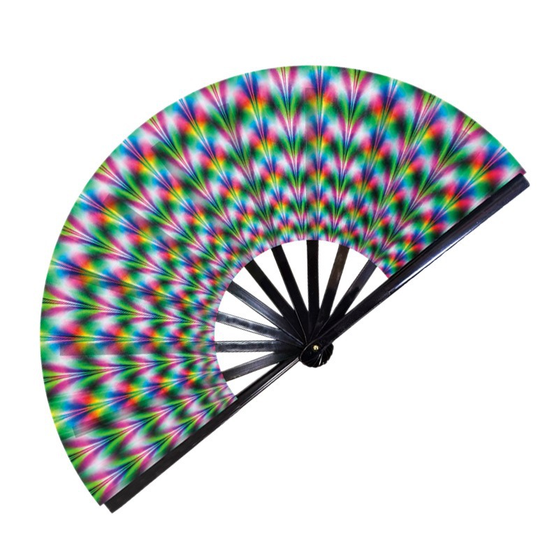 Abanico Plegable Luminoso 33cm Plástico y Poliéster Plegable para Fiestas y Festivales