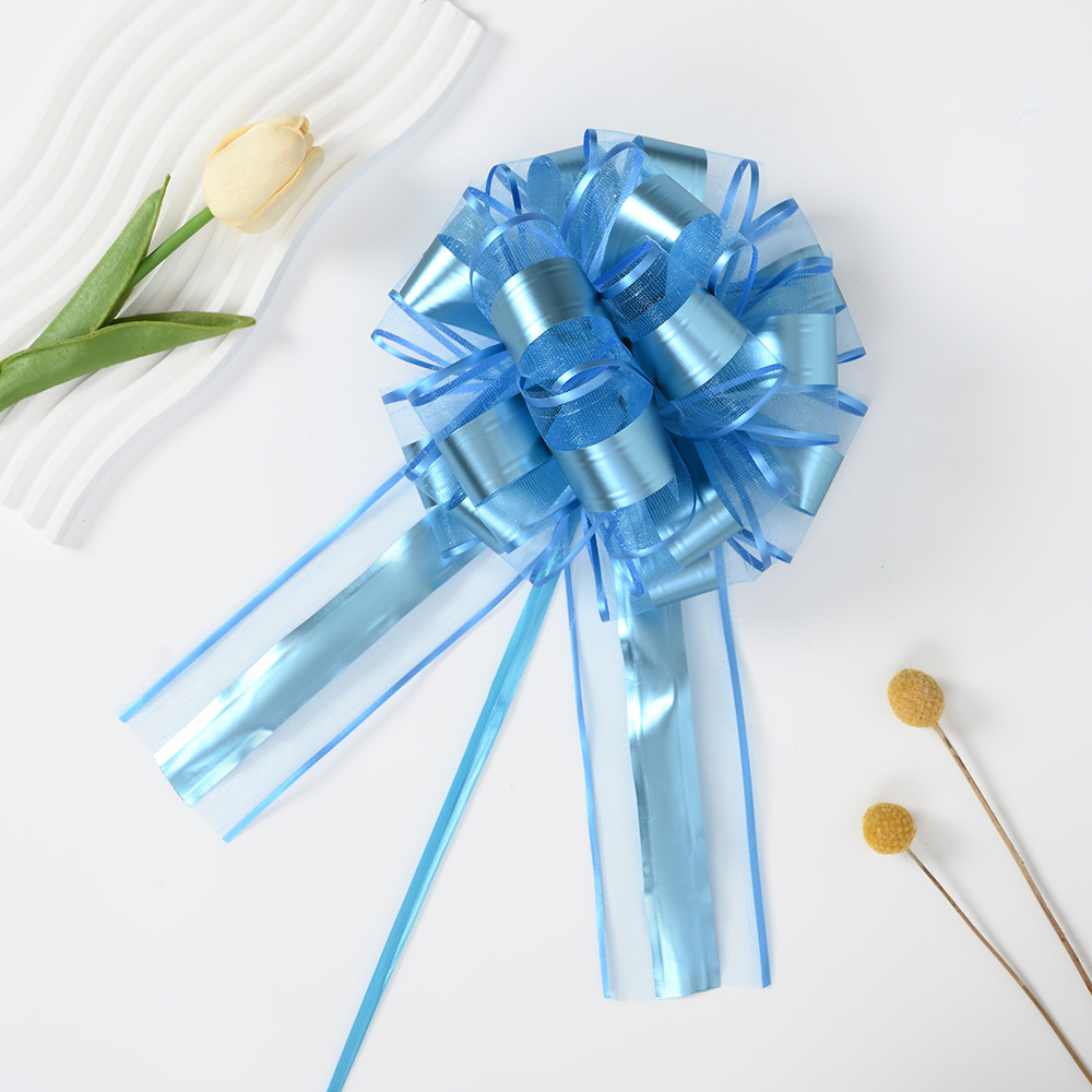 Nuevo 70 nieve mate ajustable bola de flores de Navidad embalaje de regalos de color esférico de color metálico dibujo cinta 7 pulgadas