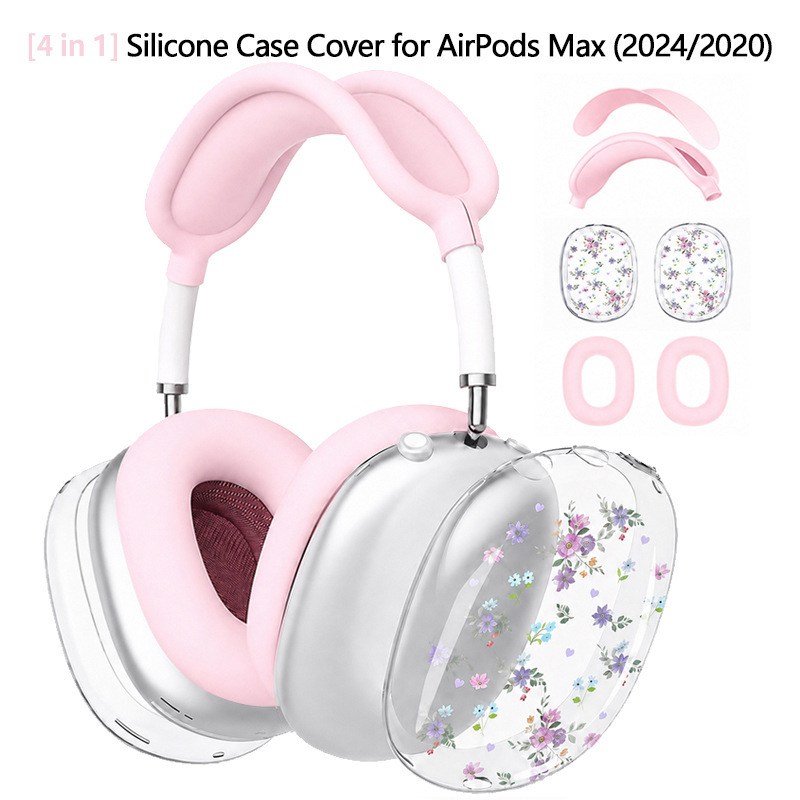 Suitable for Apple AirPods Max 1/2 headphones. Features a cute floral design and a transparent TPU protective case Suitable for Apple AirPods Max 1/2 headphones. Features a cute floral design and a transparent TPU protective case
