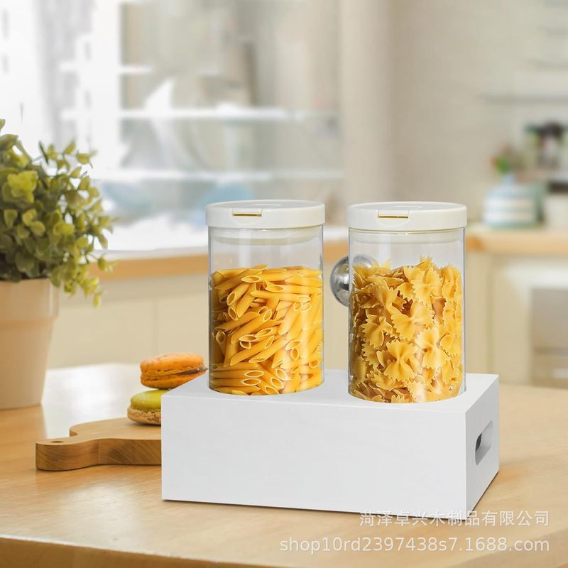 木製ガラスコーヒー缶収納棚キッチン食品貯蔵タンク研磨コーヒー豆シールガラス缶ホルダー|undefined