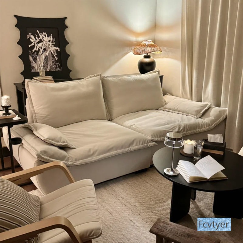 Yuqiu Pai 2024 Sofa Fabric Sofa New Small Apartment Accessible Luxury Straight Double Small Sofa Living Room Modern Simple