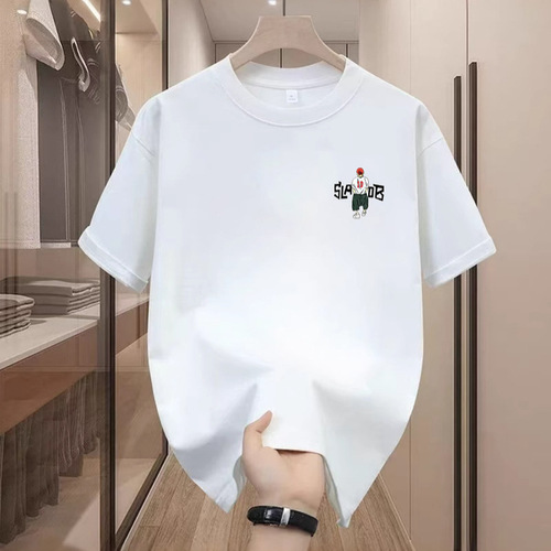 Short-sleeved t-shirt men's printed short-sleeved high-quality American fashion brand loose short-sleeved men's cross-border foreign trade t-shirt