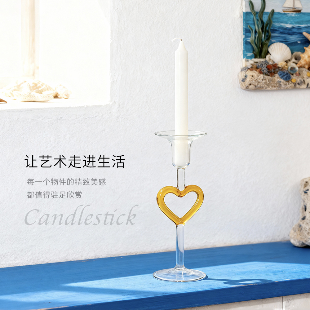 Piés altos europeos amor candelabro decoración para el hogar accesorios de boda romántica cena a la luz de velas accesorios de candelabro de color
