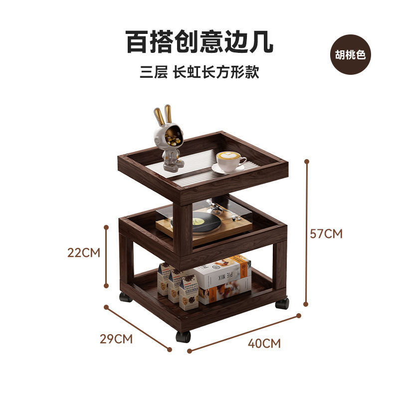コーヒーテーブル中国風の竹シンプルなコーヒーテーブルバルコニーレジャーコーヒーテーブルリビングルームホーム小さな正方形のテーブルソファサイドテーブル収納ラック|undefined