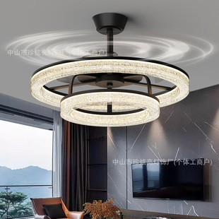 Scandinavian New Simple Invisible Fan Modern Living Room Bedroom Restaurant Silent 2024 Household Frequency Conversion Integrated Ceiling Fan