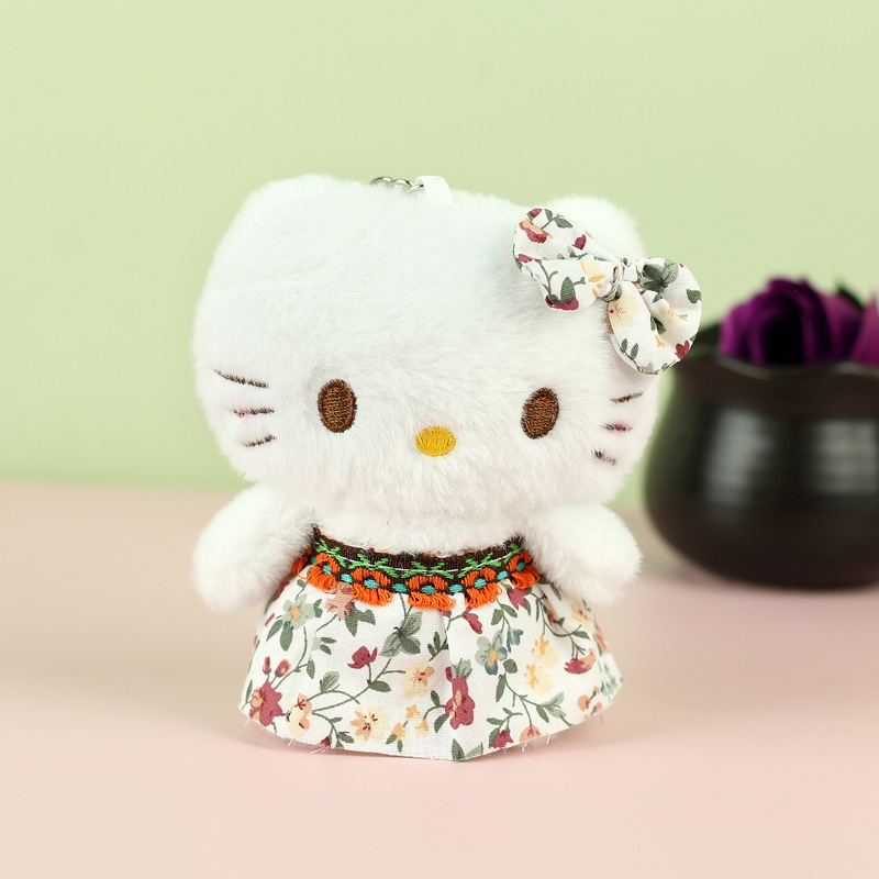 Lindo gatito lindo colgante peluche muñeca pequeña fragancia KT gato bolso colgante llavero muñeca