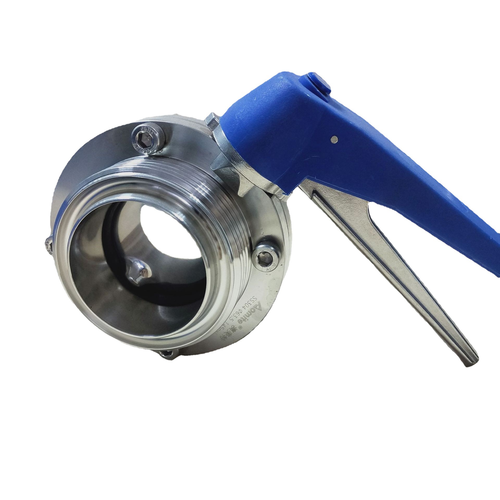 厂家直销供应不锈钢304卫生级螺纹蝶阀  外螺纹碟阀 食品级蝶阀