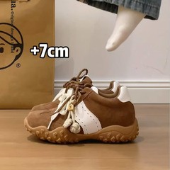 牛皮版~德训鞋女款2025新款小个子内增高休闲运动鞋复古老爹鞋