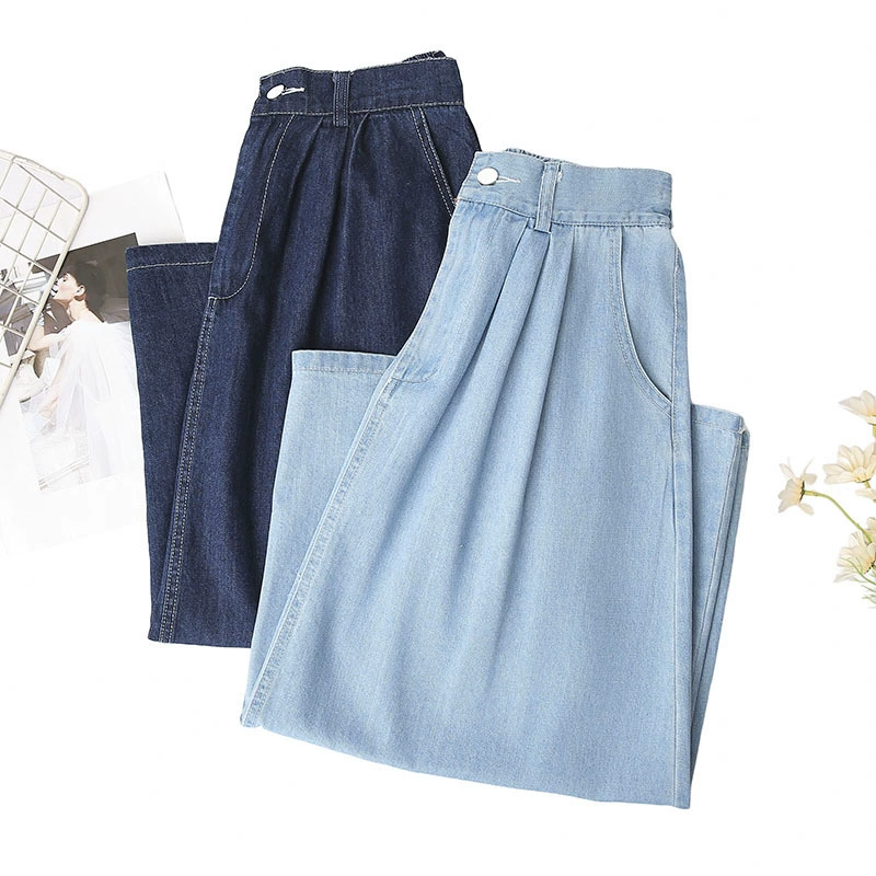 Long skirt, fashionable jeans, trousers, plus size, mid-length, high waist, A-line, fitted