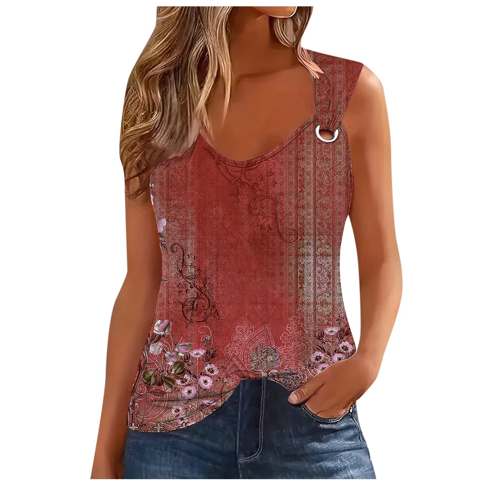2024 factory spot Europe and the United States cross-border Amazon independent station women's fashion fashion casual ladies flower vest
