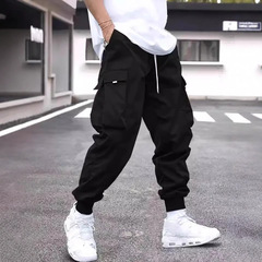 クロスボーダー AliExpress 人気の新しい夏のレトロな作業服カジュアルパンツメンズズボンルーズスポーツストレートレッグタイパンツ