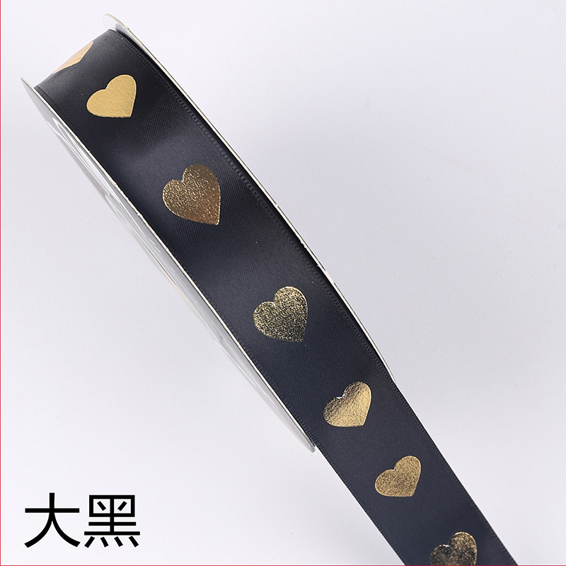 2,5 cm cinta de amor de oro Día de San Valentín chino ramo de flores regalo lazo atado pastel de hornear cinta