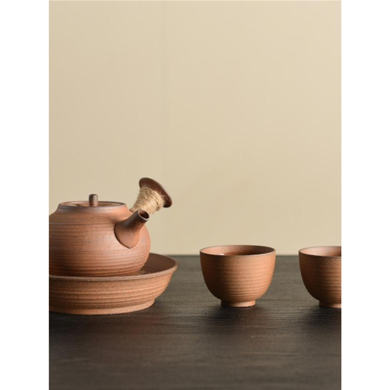 Raw Mineral Stoneware Teapot Unglazed Household Ceramic Teapot Single Pot Kung Fu Tea Set Zen Office Teapot
