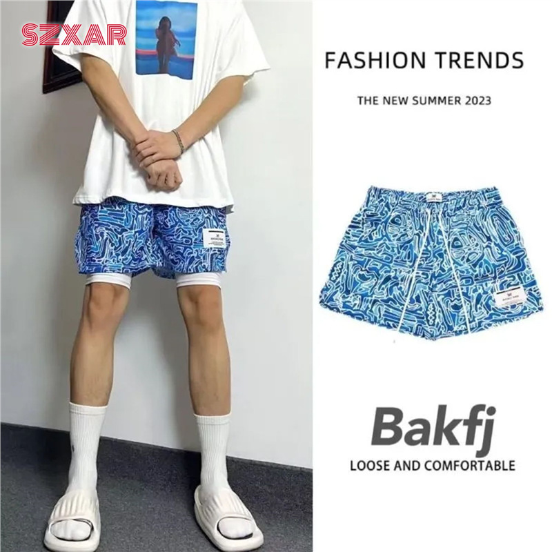 Graffiti Retro American-Style Shorts Summer Knee-Length Sports Casual Shorts Men's Running Quick-Dry Basketball Shorts Trendy Brand Graffiti Retro American-Style Shorts Summer Knee-Length Sports Casual Shorts Men's Running Quick-Dry Basketball Shorts Trendy Brand