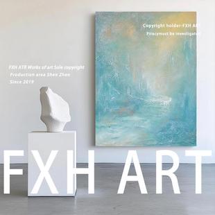 Fxh. Hand-Painted Oil Painting "Flowing Water Brings Wealth" Texture Abstract High-End Accessible Luxury Living Room Bedroom Walkway Decorative Hanging Painting