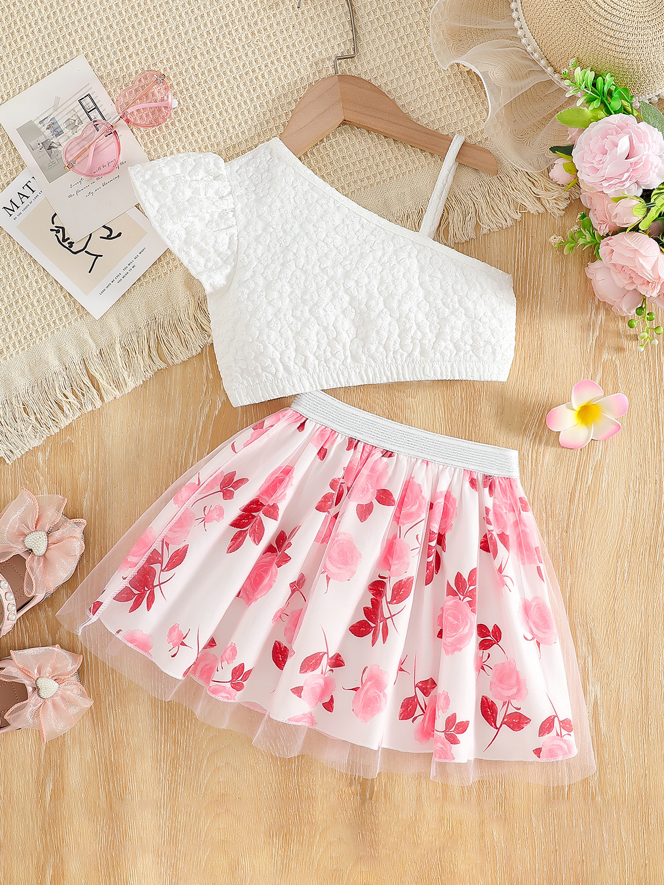 Niñas falda de mitad de corto, falda de niños, falda de mitad de corto, falda de primavera de flores de malla