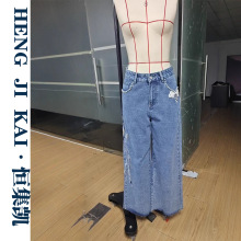 2025复古秋冬高腰牛仔裤女款凤凰刺绣直筒宽松潮流显瘦垂感