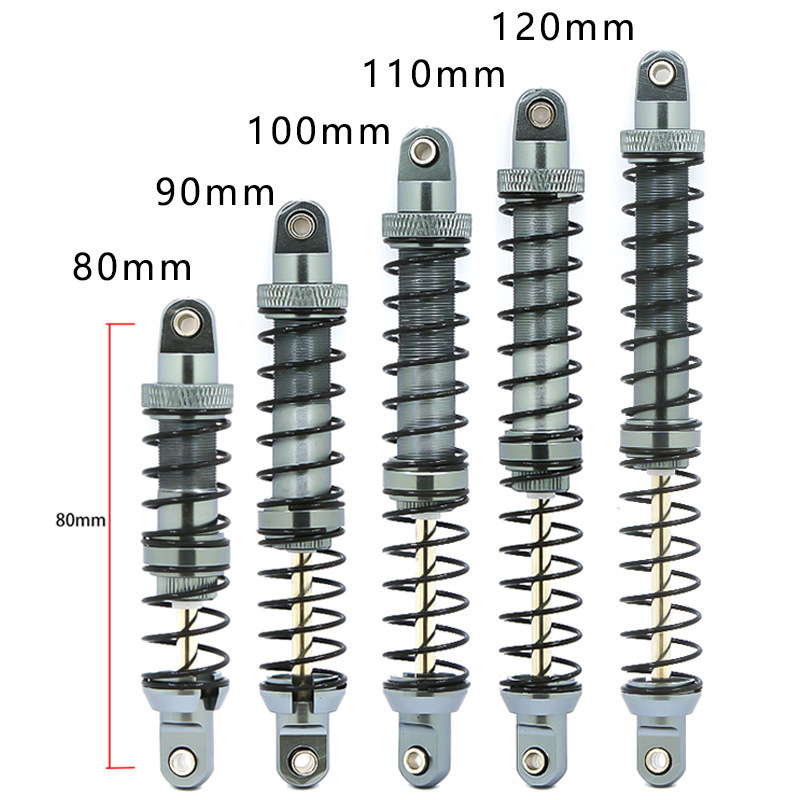 SCX101/10 hydraulic shock absorber for RC remote control crawler, 90-110mm dual-stage metal shock absorber with dual springs.