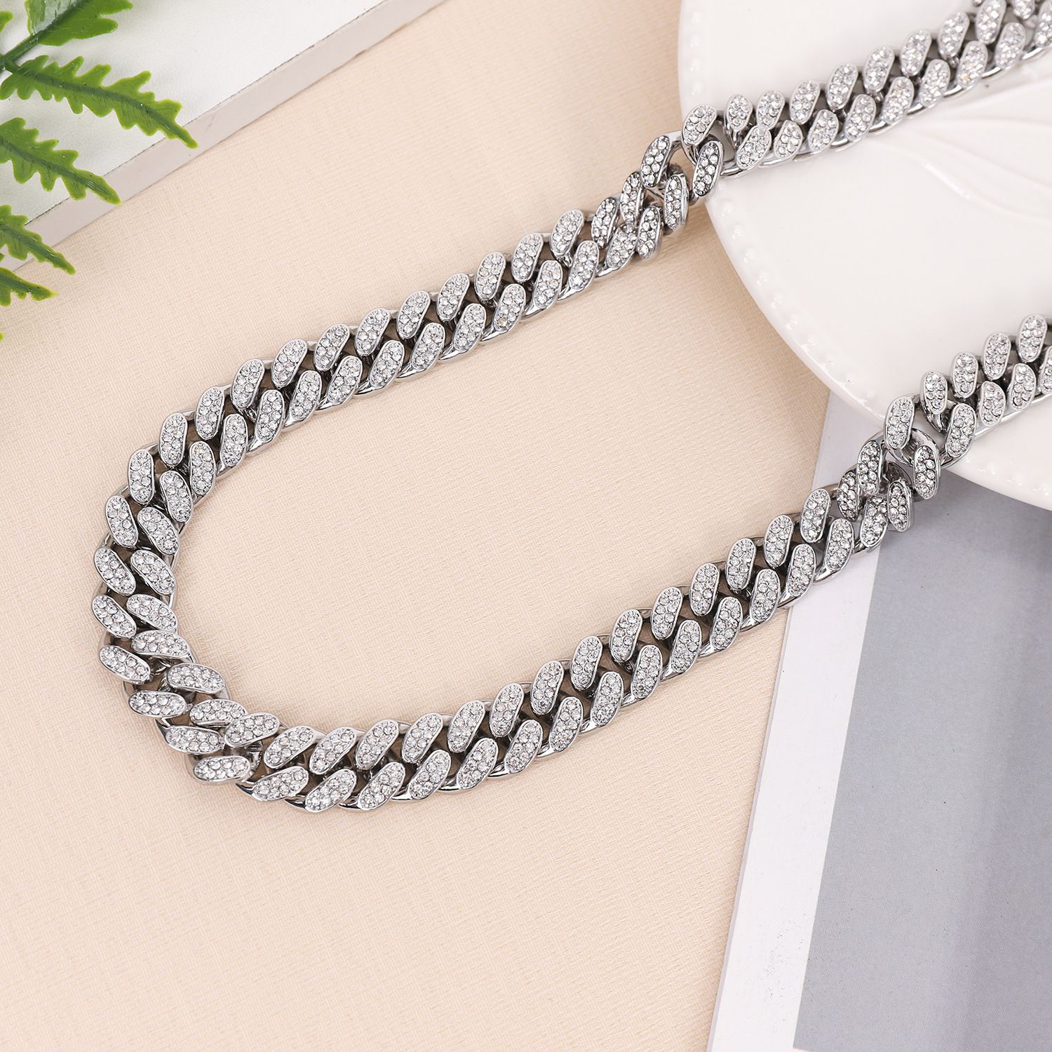 Full double row diamond Cuban hiphop niche design personalized jewelry bracelet_voghion.com