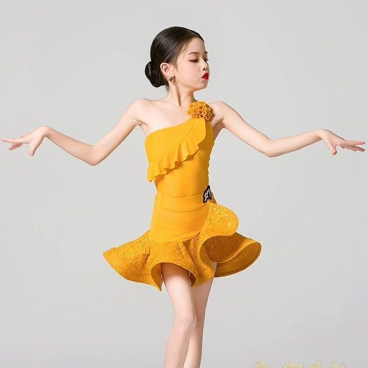 ノースリーブスプリットラテンダンス練習服女の子夏の新しいハイエンド子供パフォーマンスプロフェッショナルスタイルスーツ|undefined