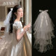 Veil License Registration Proposal Bow Pearl Puffy Veil Bride Wedding Headwear Advanced Photo Props
