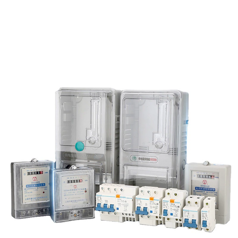 Однофазная пластиковая коробка электросчетчика бытовой арендный жилищный проект электросчетчик пустой открывающийся комбинированный распределительный ящик Предоплаченная распределительная коробка