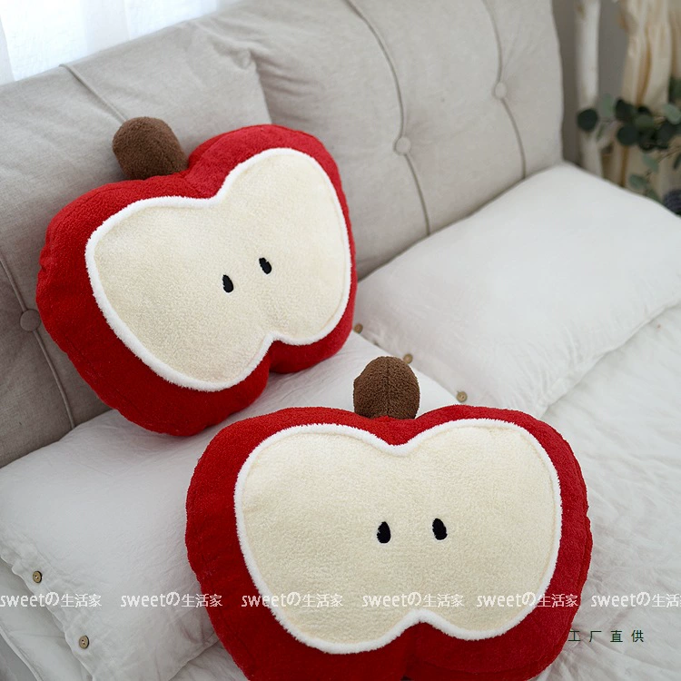 Apple, cute plush pillow at lunchtime, sofa for bed, Birthday gift
