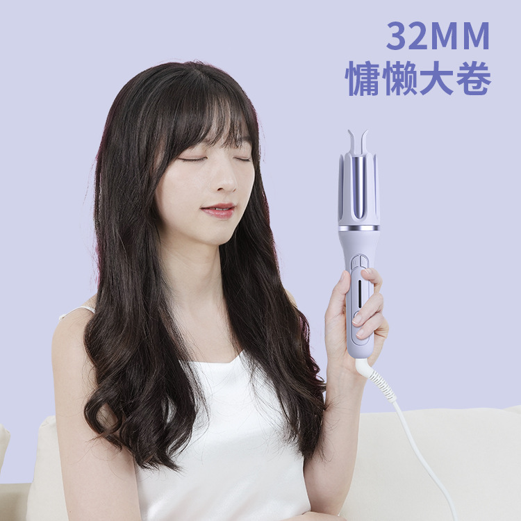 国境を越えたスポット全自動電気巻き棒大巻きヘアケア大波マイナスイオン怠け者巻き器電動回転|undefined