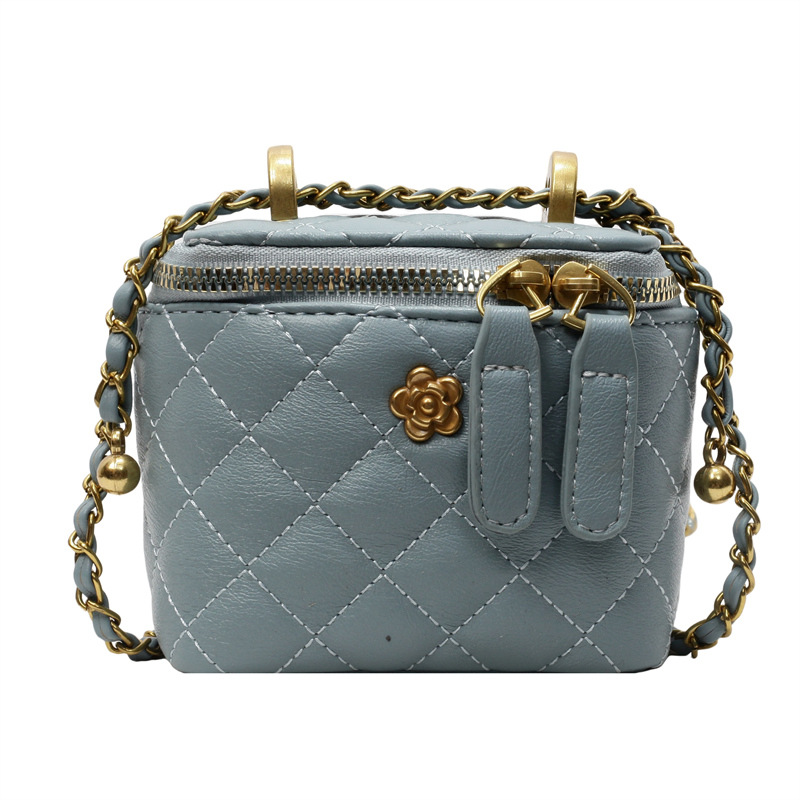 Bolsa de viento de fragancia transfronteriza para mujeres 2025 nueva moda versátil mini bolso cuadrado de alta calidad sensación exquisita cadena mochila