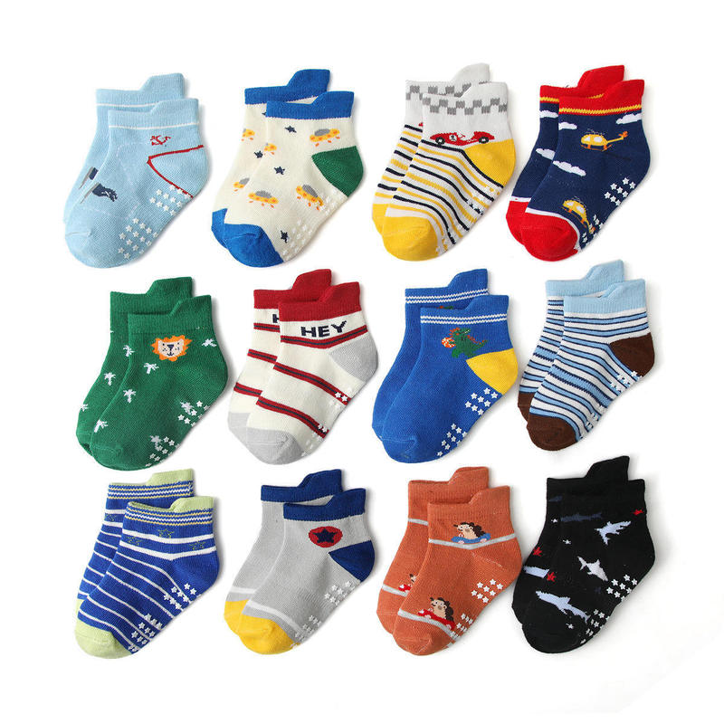 Hot-Selling Collection of Non-Slip Rubber-Soled Baby Socks Made of Combed Cotton with Excellent Grip