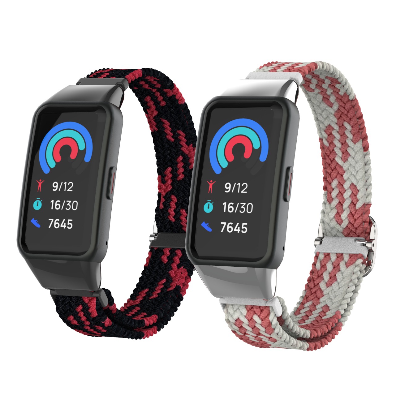 适用荣耀手环6尼龙编织表带 华为智能手环 金属卡扣可调腕带