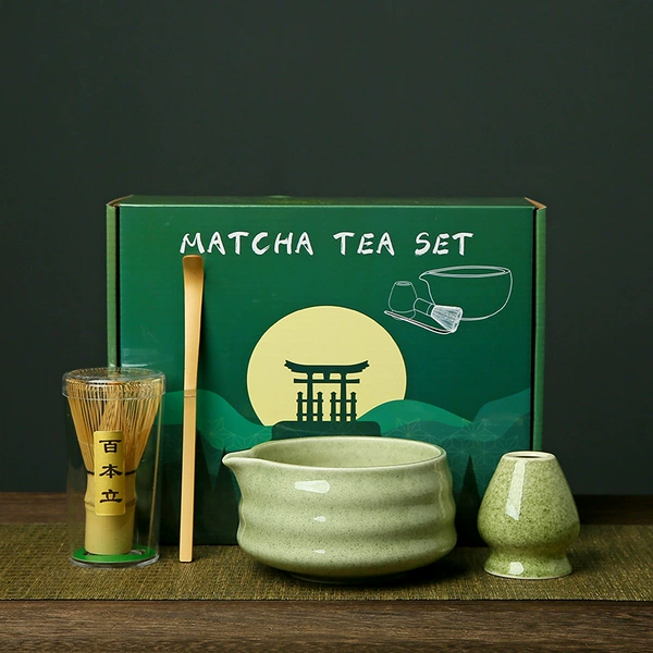 Matcha, tea cup, box