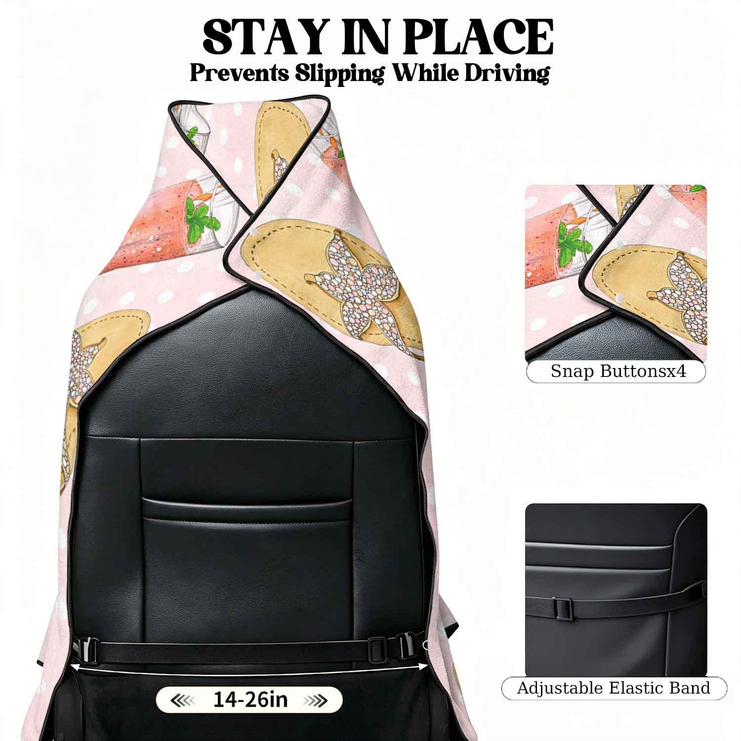 Summer bath towel and car seat cover 2-in-1, ultra-fine fiber outdoor beach and car dual-use universal seat cushion