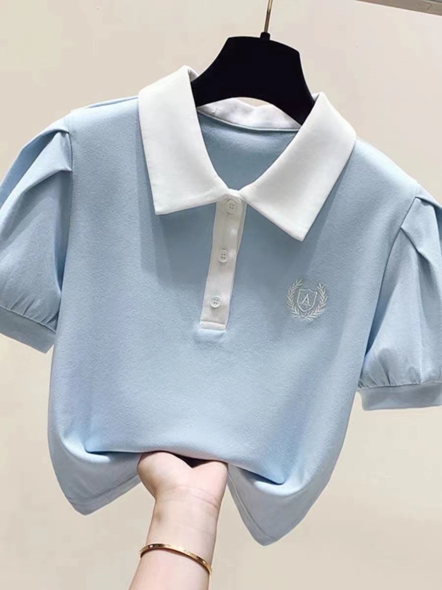 Girls' Summer Suit Set 2024 New Style Thin Stylish Polo Collar Quick-Drying Basketball Suit Summer Casual Two-Piece Set
