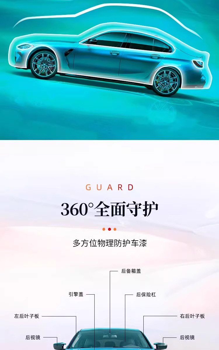 Dupont Imported Tpu Invisible Car Clothing Anti-Scratch Car Full Body Film Transparent Bright Black Paint Protective Film